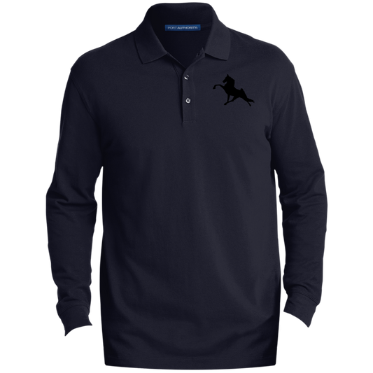 TWH PERFORMANCE (BLACK) CLOSEOUT - K8000LS Men's EZCotton™ Long Sleeve Polo